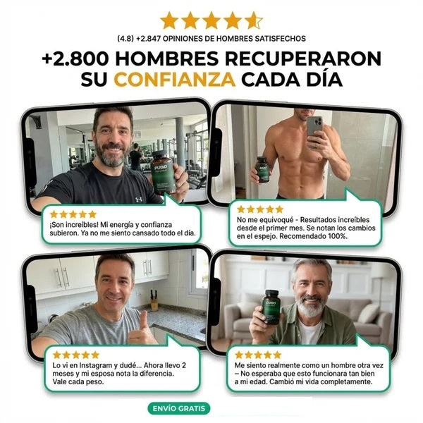 Cápsulas PURO™ | El secreto para deshincharte de forma 100% natural y recuperar tu cuerpo de hombre.